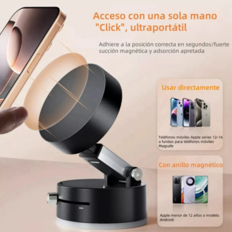 Suporte Magnético Portátil Dobrável A Vácuo Para Telefone