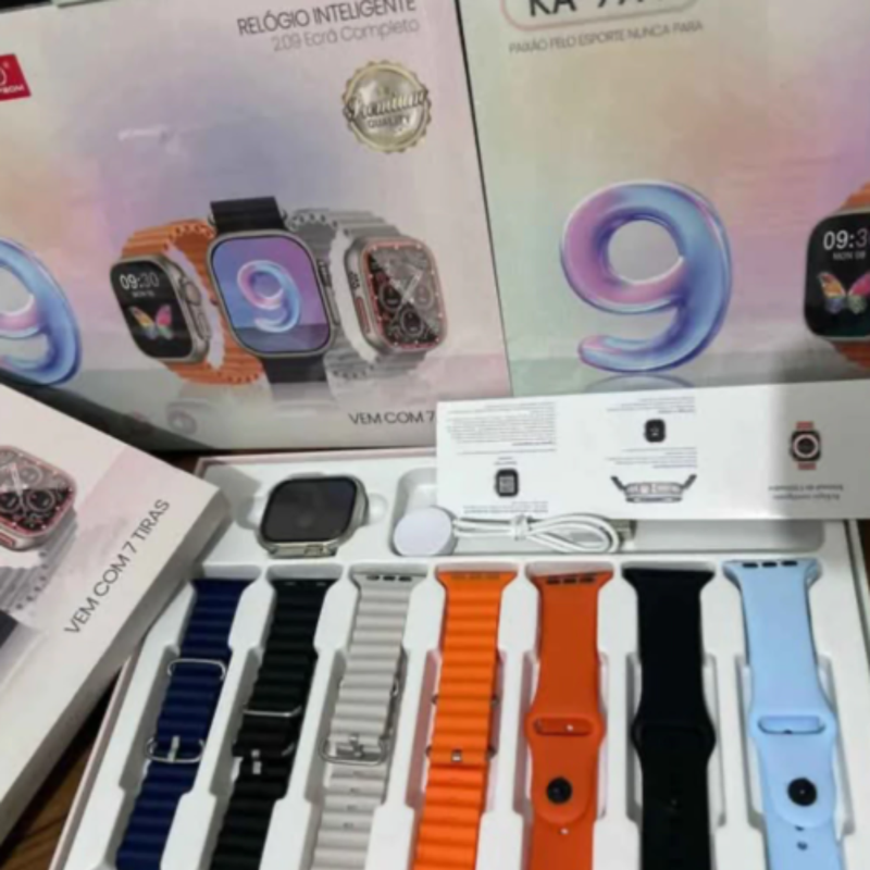 Smartwatch Série 9 49MM COM 7 Pulseiras Kapbom