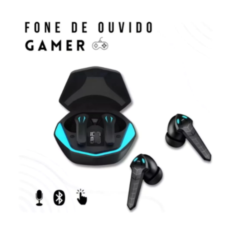 Fone Bluetooth Gamer TWS Earbuds K91 Sem Fio Touch